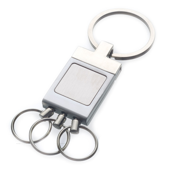 AK0022-retangle multi-ring keychain