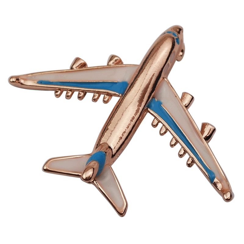 pin-shiny gold airplane pin