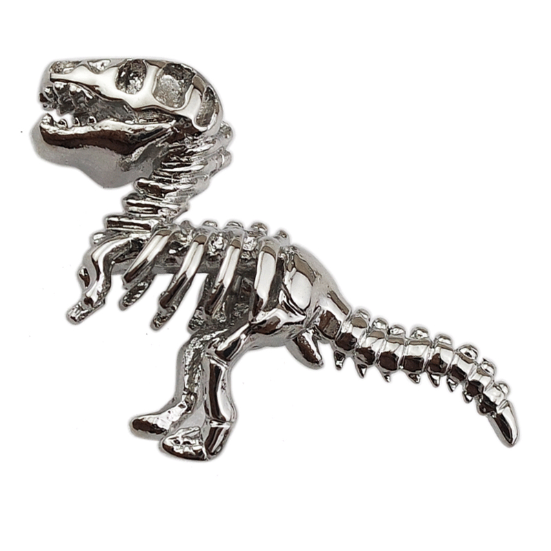 pin-shiny sliver dinosaur pin