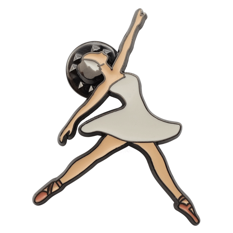 pin-white enamel ballerina pin