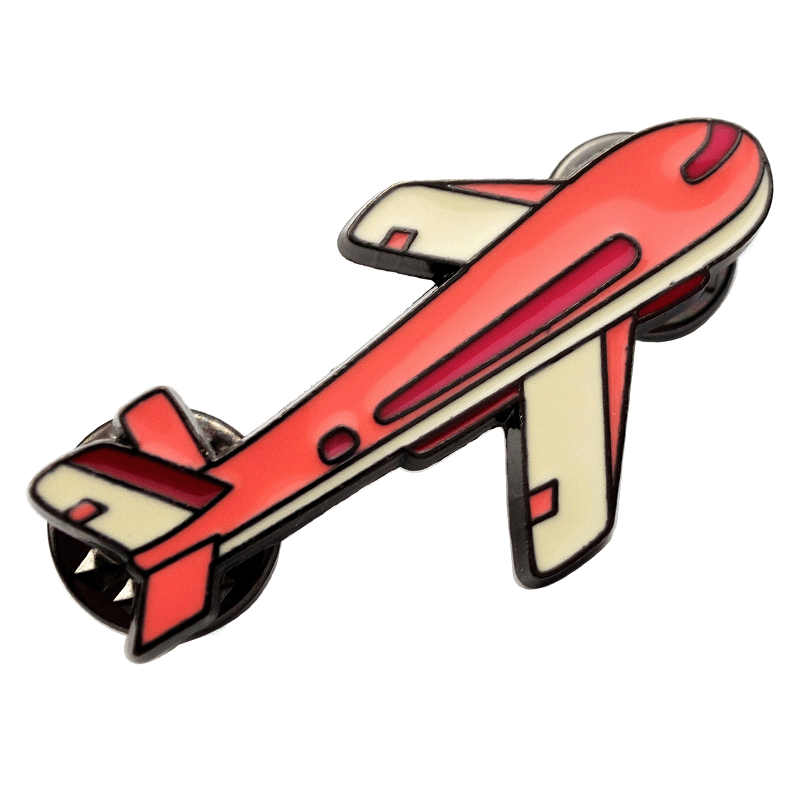 pin-enamel color filled airplane pin
