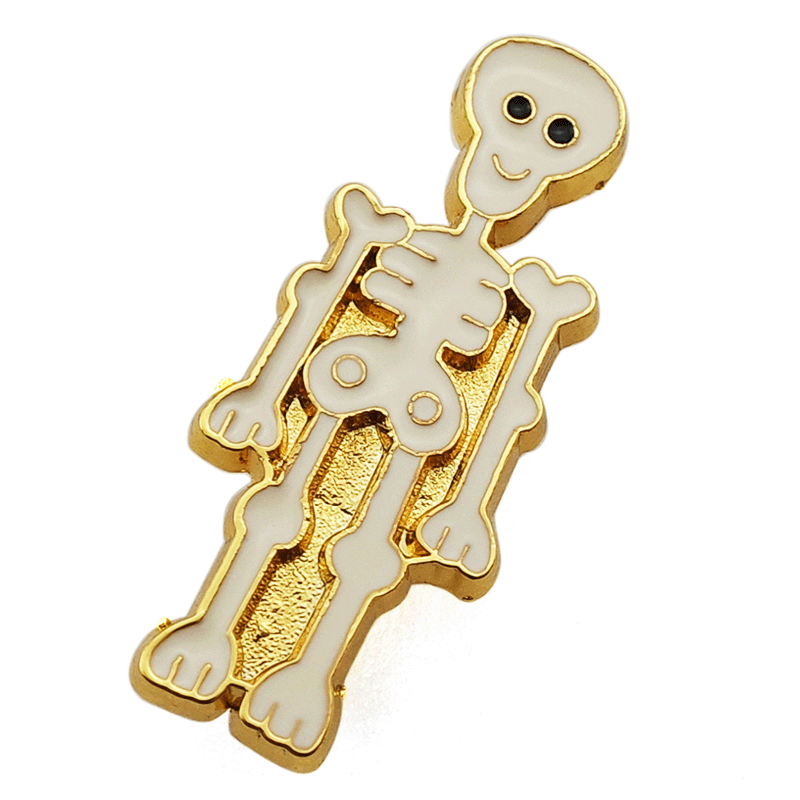 pin-shiny gold skeleton pin